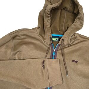 Koppen XL Full Zip Hoodie Jacket Brown Blue Mens Outdoor